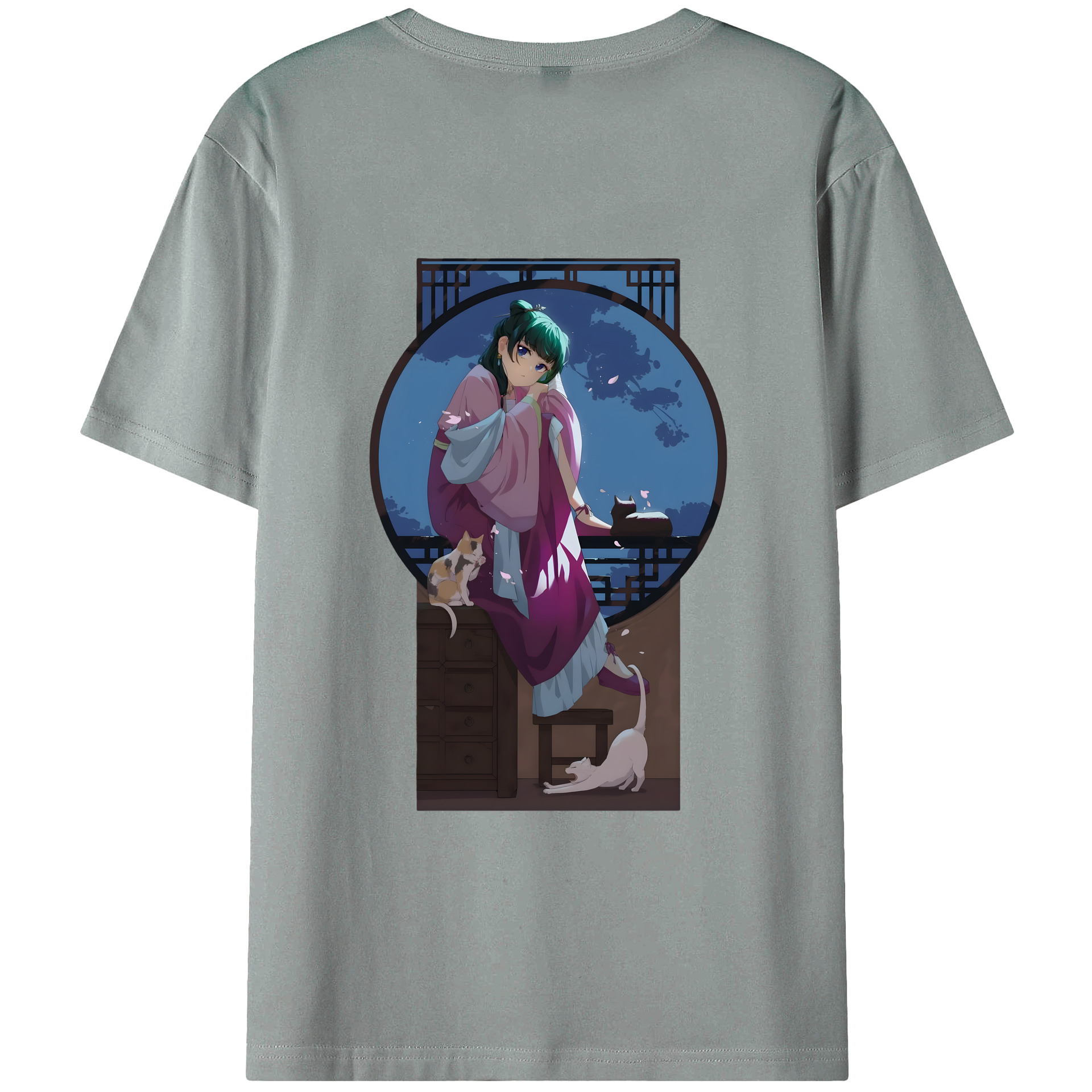 （画像用） 薬屋のひとりごと The Apothecary Diaries 綿100％ メンズ半袖Tシャツ（バックプリント） 通気性